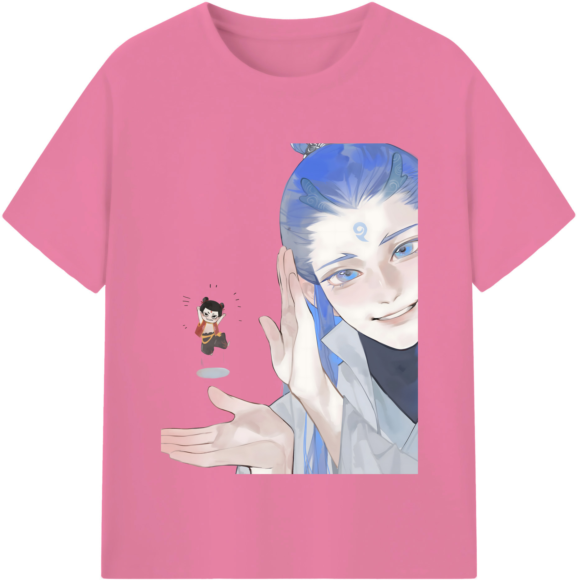 （画像用） Ne Zha 2 ナタ 魔童の大暴れ 綿100％半袖Tシャツ（フロントプリント）